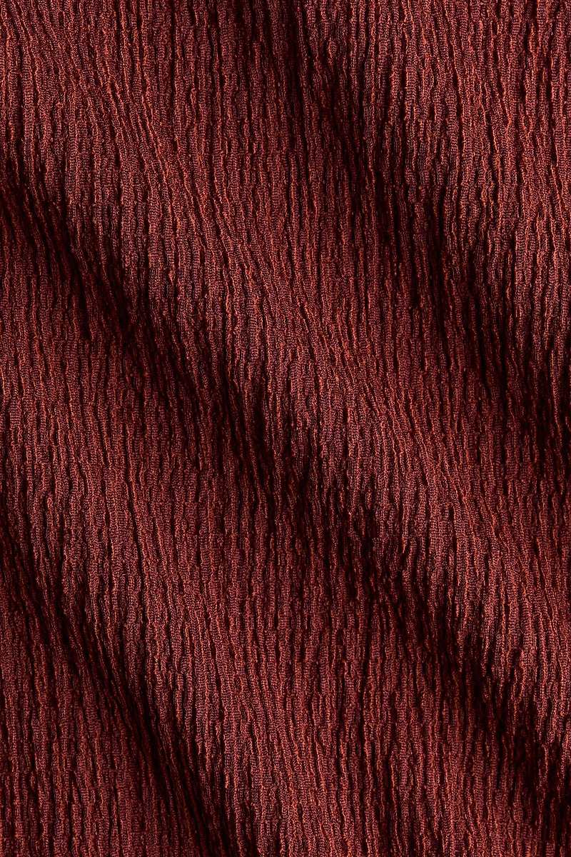 Crinkled Boat-Neck Top
