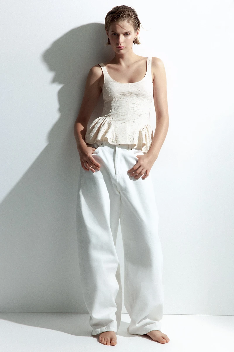 Textured Peplum Top