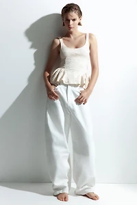 Textured Peplum Top
