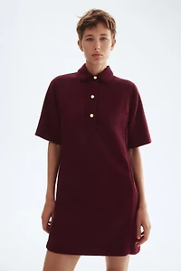 Bouclé Dress with Collar