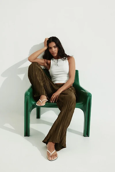 Crinkled Pull-On Pants