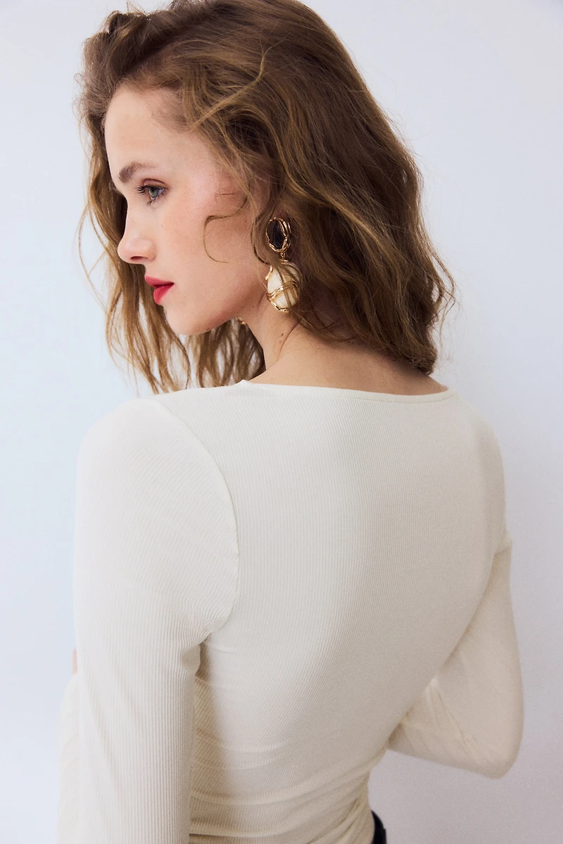 Lace-Trimmed Jersey Top