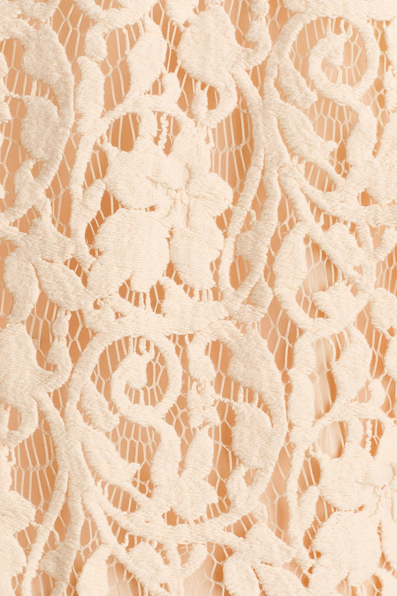 Crochet-Look Peplum Top