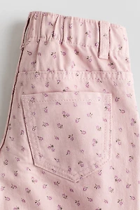 Cotton twill barrel trousers