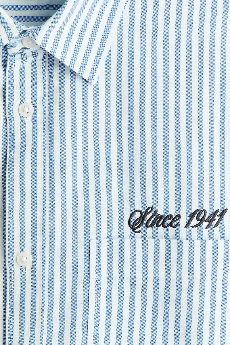 Relaxed-Fit Embroidered-Motif Cotton Shirt