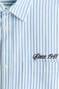 Relaxed-Fit Embroidered-Motif Cotton Shirt