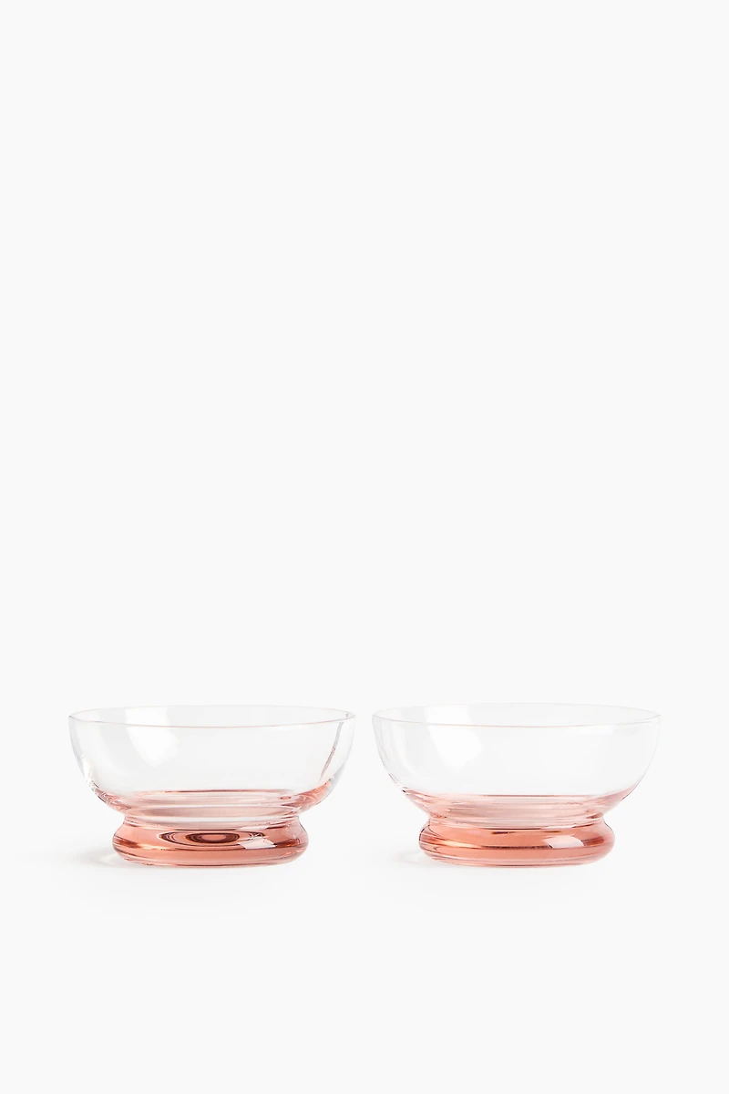 2-Pack Mouth-Blown Glass Serving Bowls