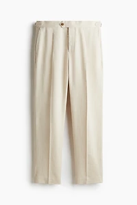 Pantalon d'habit coupe classique en lin mélangé