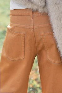 Pantalon large en tissu enduit