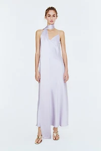 Satin Slip Dress with Scarf