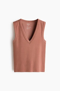 Camisole côtelée rafraîchissante ajustée