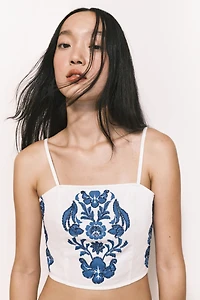 Bead-Detail Strappy Top