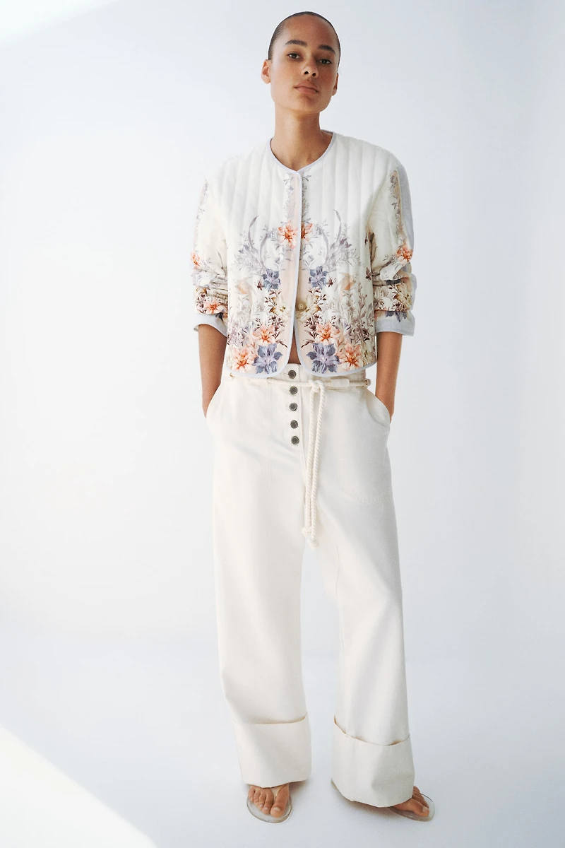 Quilted Linen-Blend Jacket
