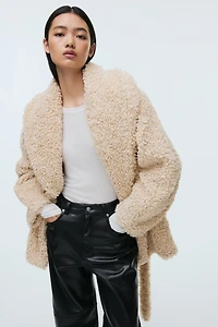 Manteau en polar avec ceinture à nouer