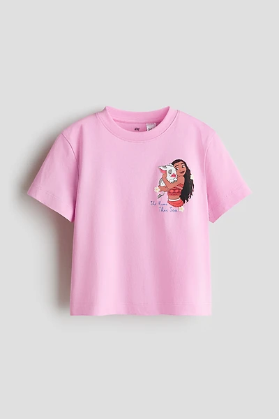 Cotton T-Shirt with Printed Motif