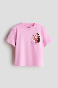 Cotton T-Shirt with Printed Motif