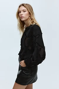 Jacquard-Weave Blouse