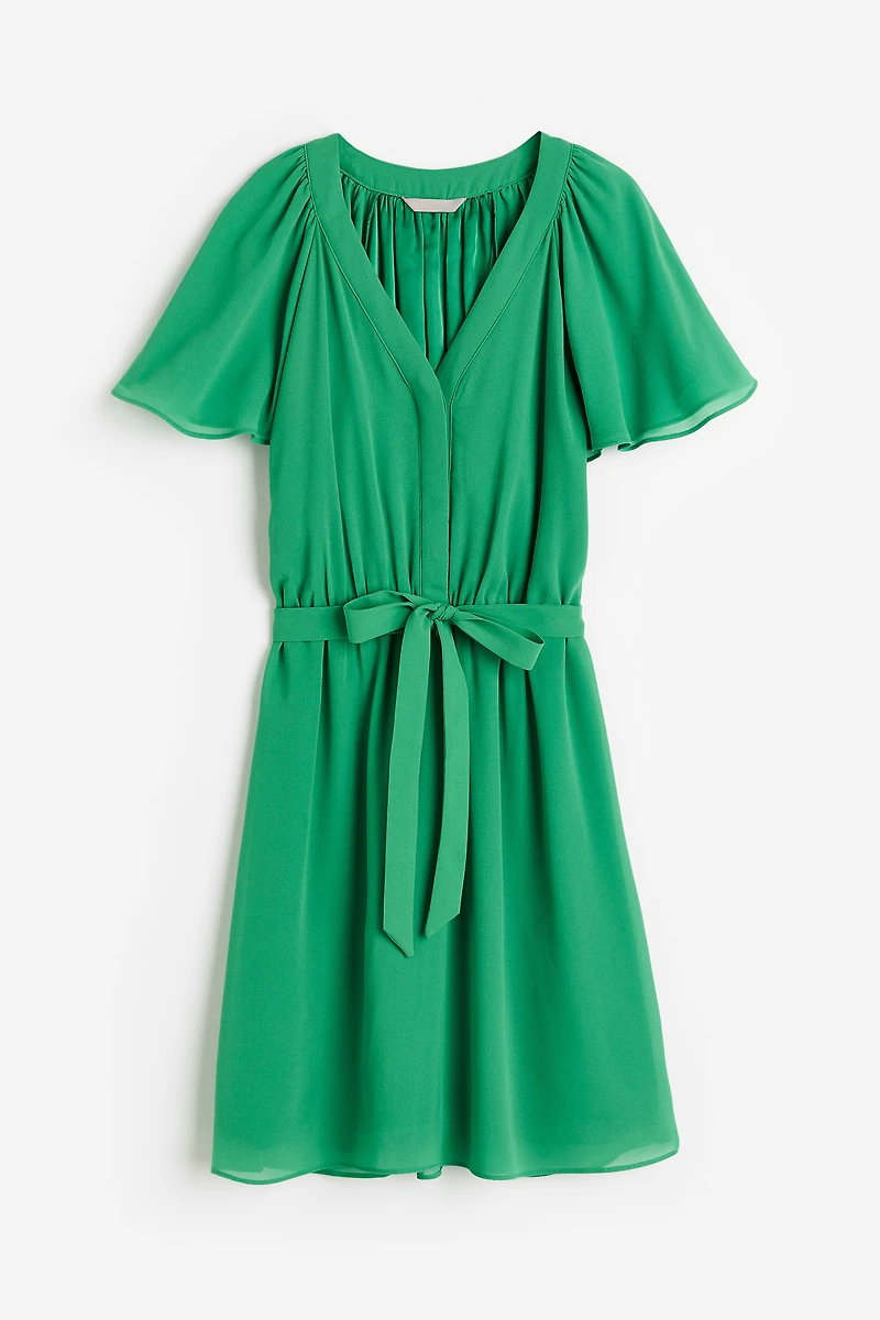 V-neck Chiffon Dress