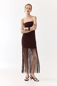 Bandeau Dress with Fringe