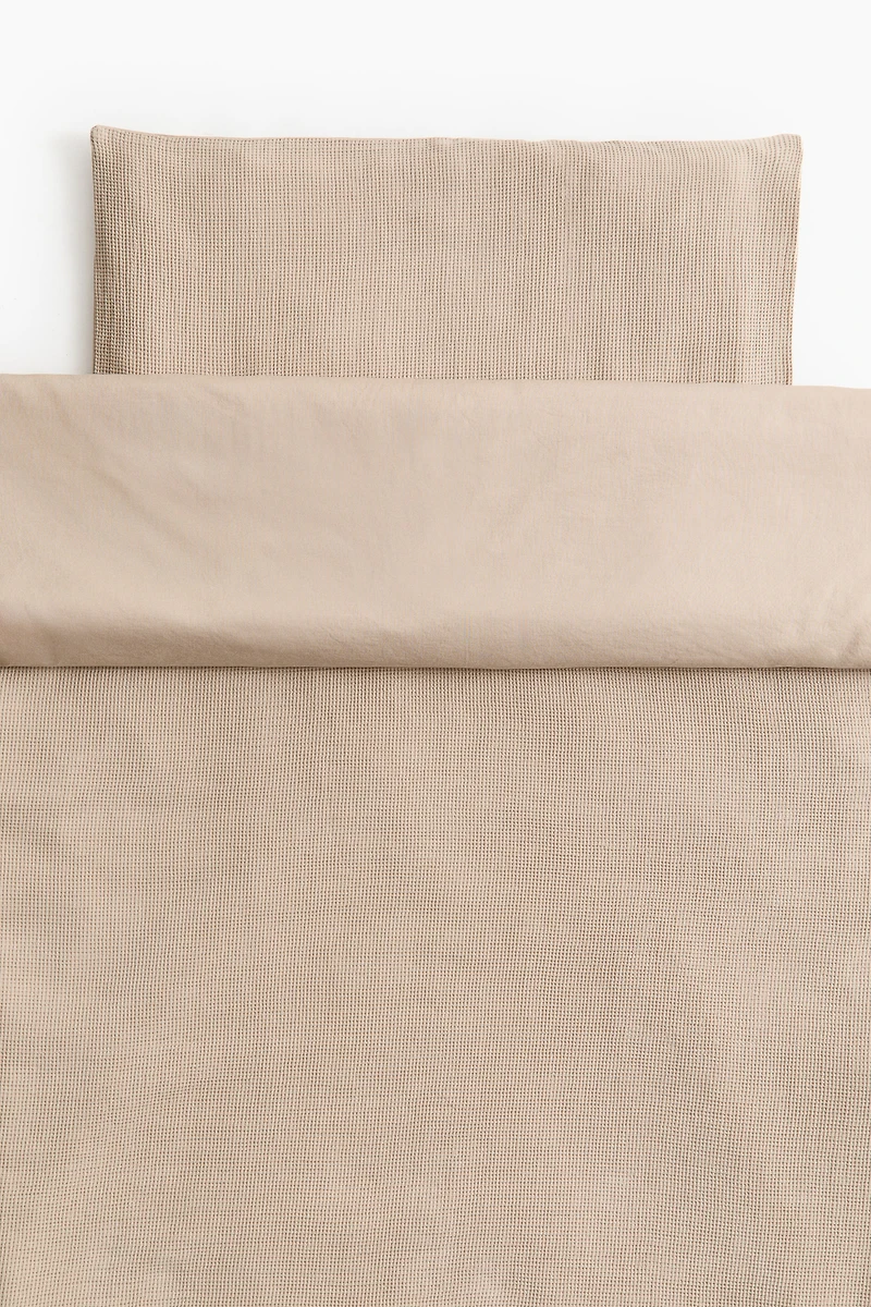 Waffled Crib Duvet Cover Set