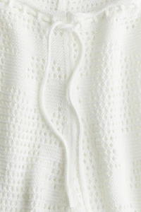Pointelle-Knit Drawstring Pants