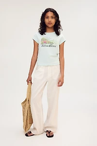 Cotton T-Shirt with Printed Motif