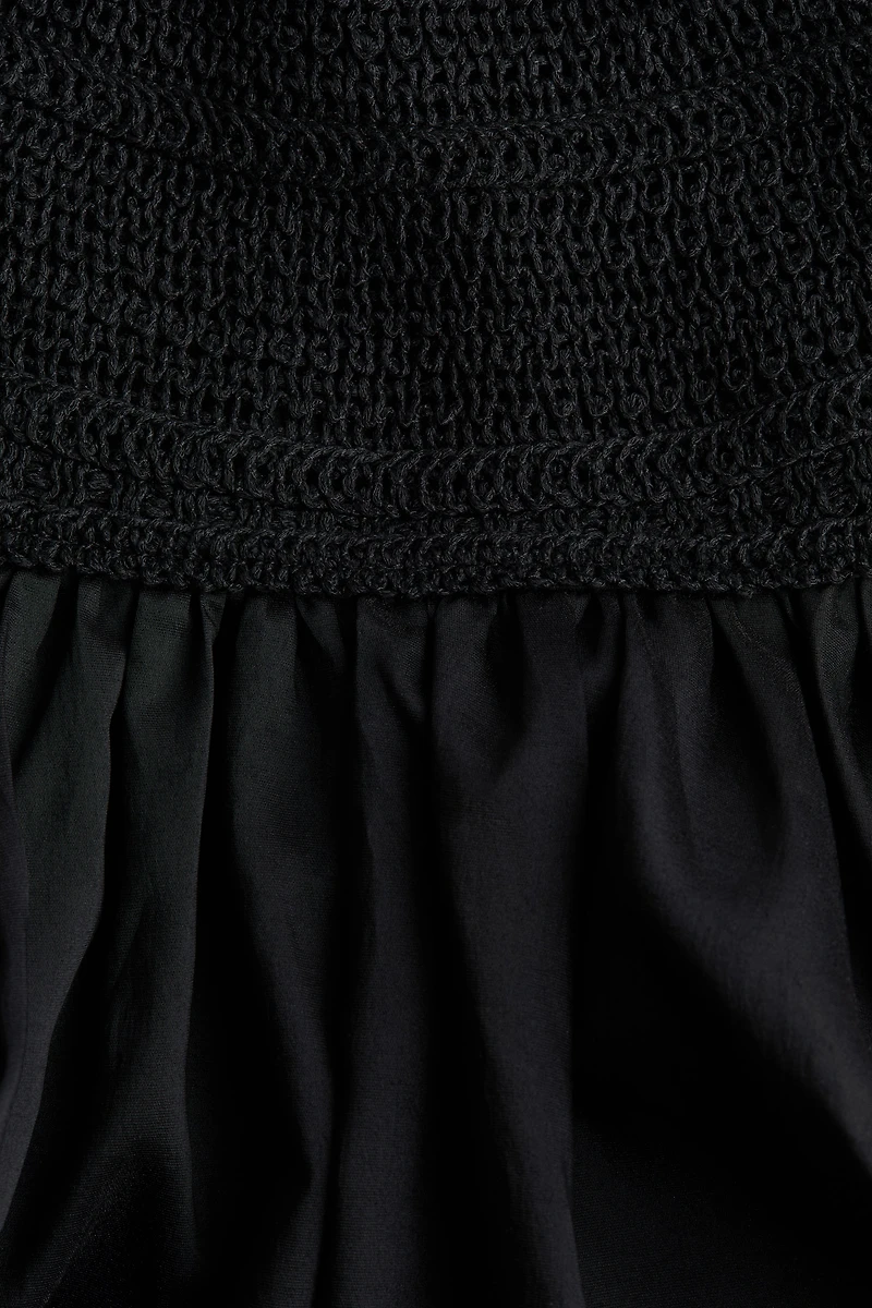 Crochet-Look Open-Back Dress