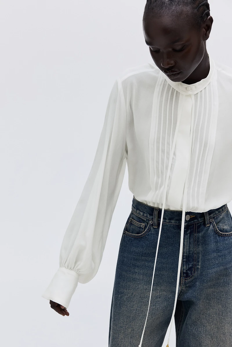 Blouse with Pintucks