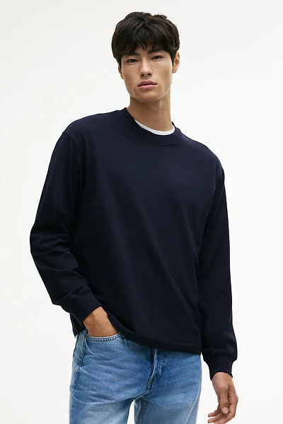 Loose-Fit Long-Sleeved Jersey Shirt
