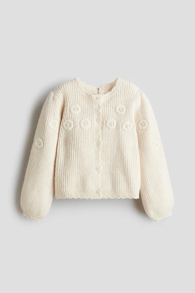 Embroidered-Detail Knit Cardigan
