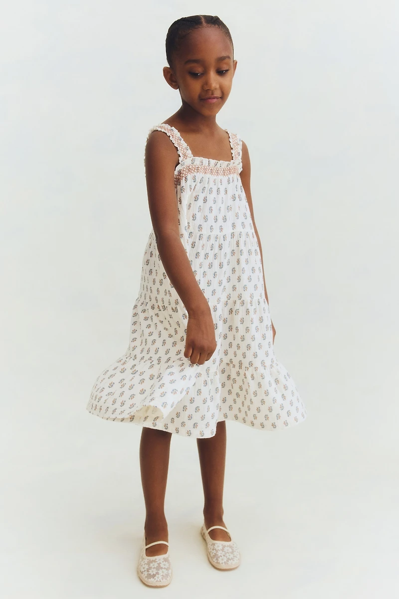 Cotton Muslin Shoulder-Strap Dress
