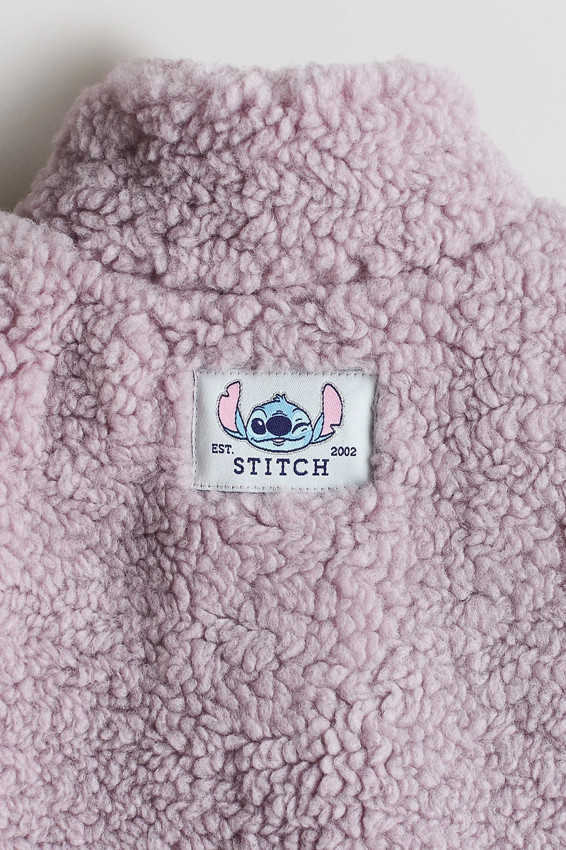 Motif-Detail Teddy Fleece Vest
