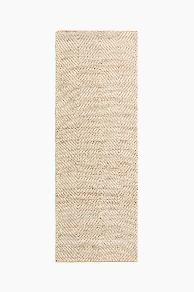 Wool-Blend Herringbone Runner Rug