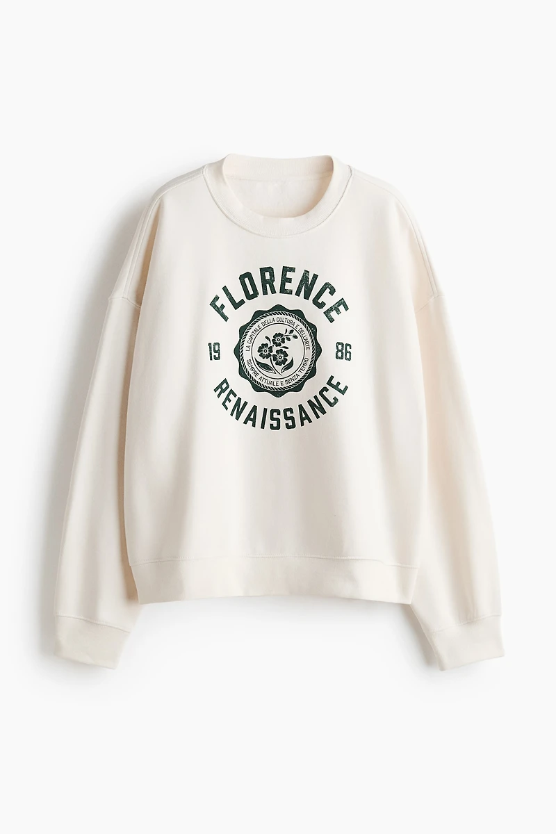 Sweatshirt with Printed Motif