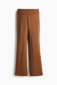 Foldover-Waist Cotton Pants