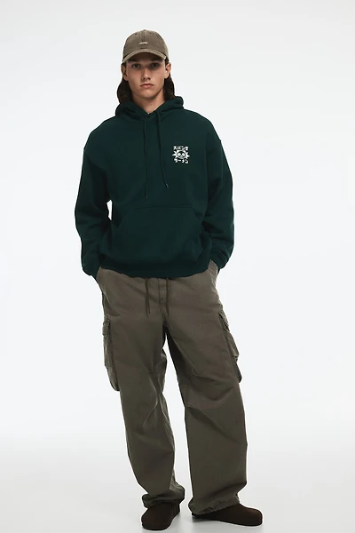Loose Fit Printed Hoodie