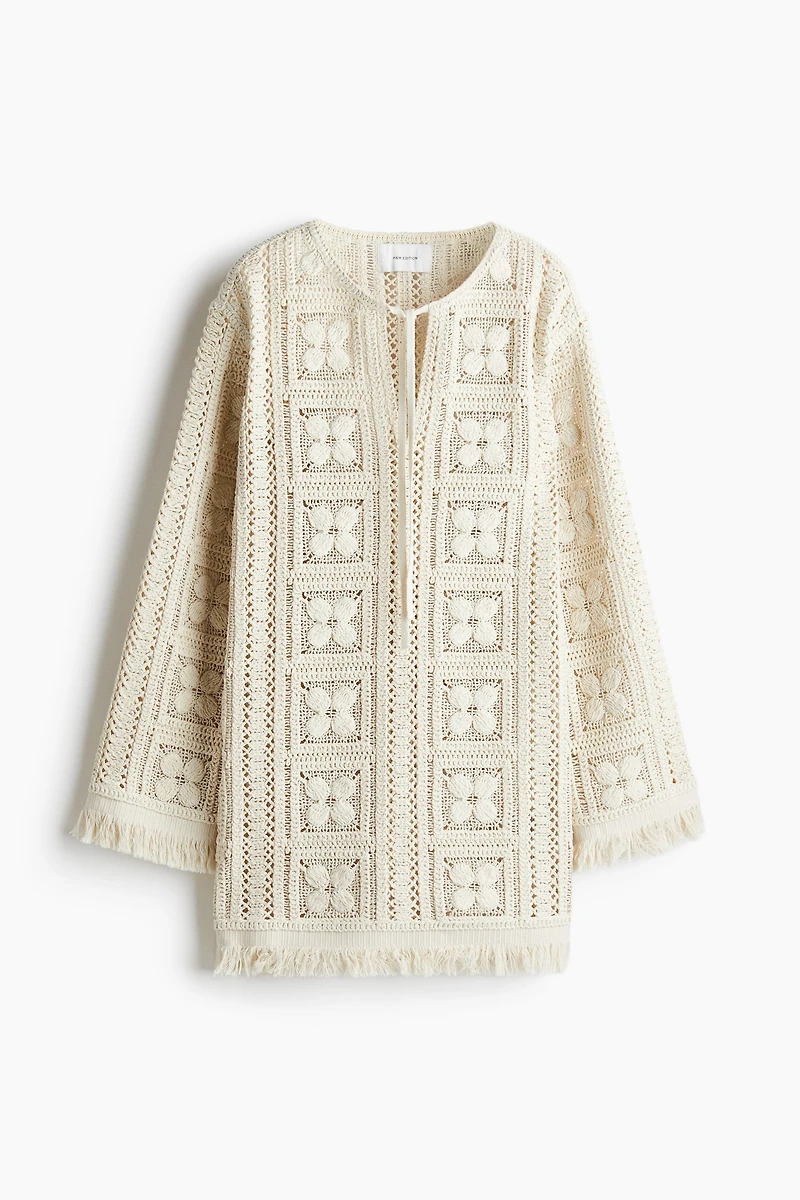 Crochet-Look Tunic Dress