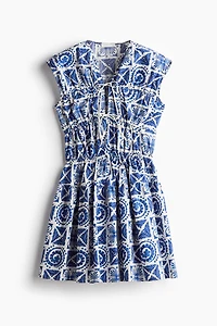 Drawstring-Detail Poplin Dress