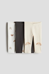 Lot de 3 leggings en jersey coton