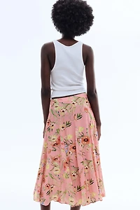 Pleated Viscose Skirt