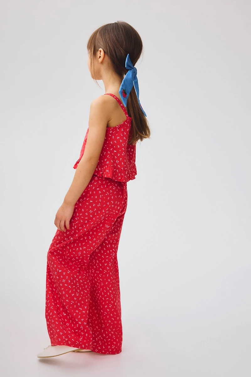 2-Piece Ruffle-Trimmed Seersucker Set