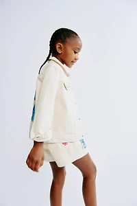Veste en jean imprimée