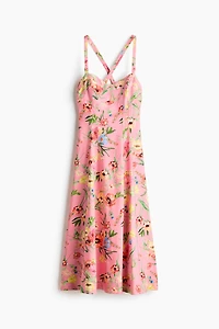 Flared Linen-Blend Dress