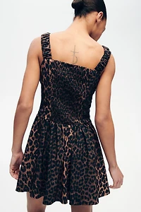 Printed Flared-Skirt Dress