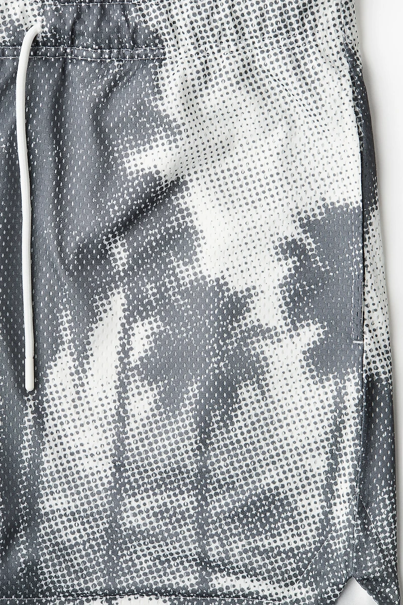 Regular-Fit Printed Mesh Shorts