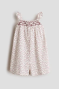 Floral-Print Cotton Romper Suit