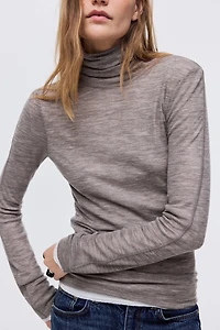 Wool Turtleneck Top