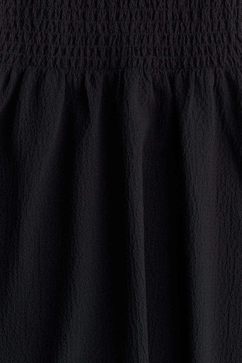 Tie-Shoulder-Strap Smocked Dress