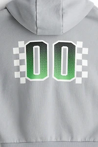 Veste grande taille à capuchon fermeture éclair