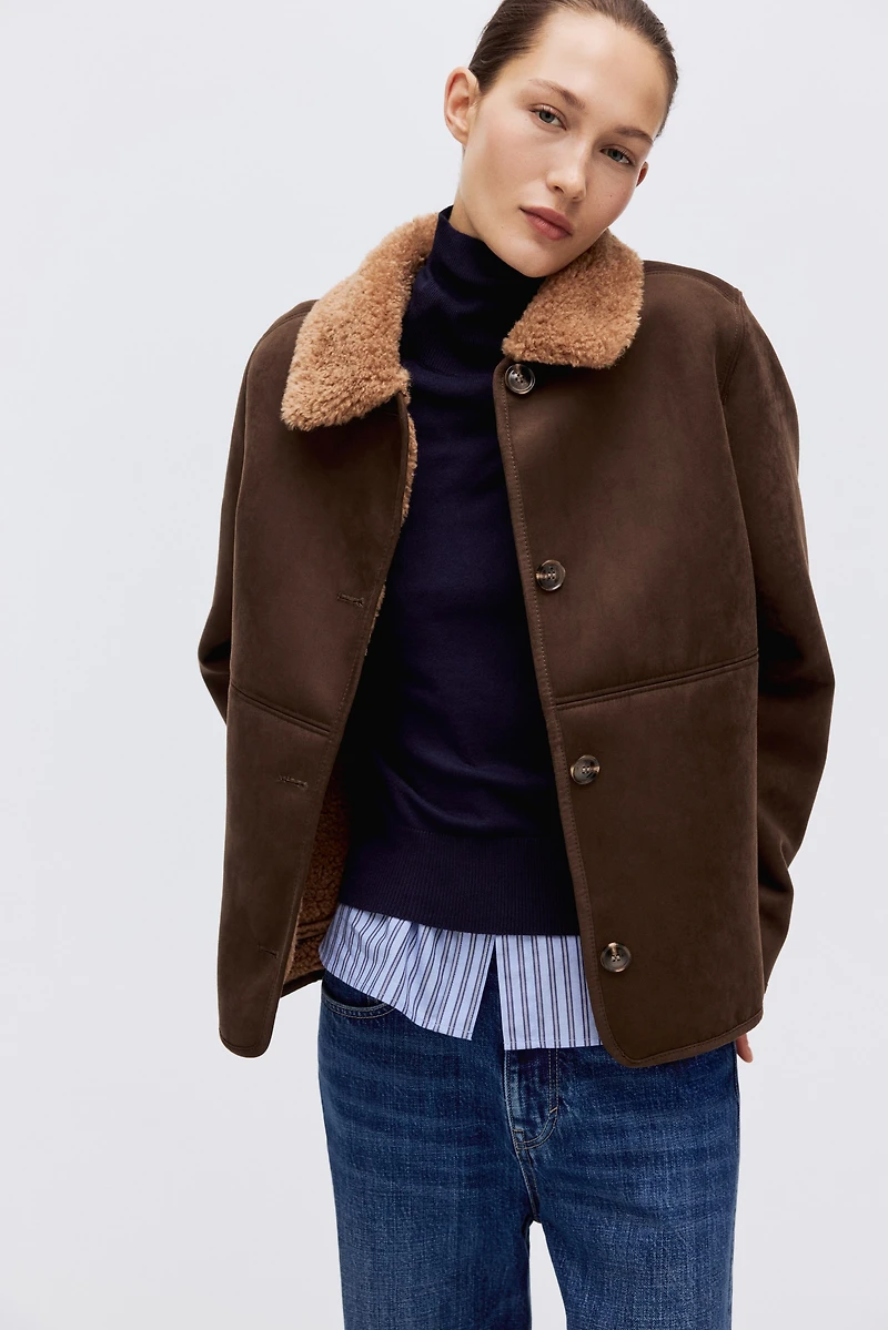 Jacket with Teddy Fleece Collar